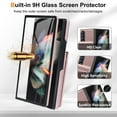 thumbnail image 2 of Dteck Wallet for Samsung Galaxy Z Fold 4 Case with Built-in Glass Screen Protector, Soft PU Leather Card Holder Flip Kickstand Protective Case for Z Fold 4 5G,Rosegold, 2 of 7