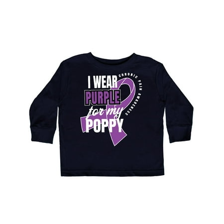 

Inktastic Chronic Pain I Wear Purple For My Poppy Gift Toddler Boy or Toddler Girl Long Sleeve T-Shirt