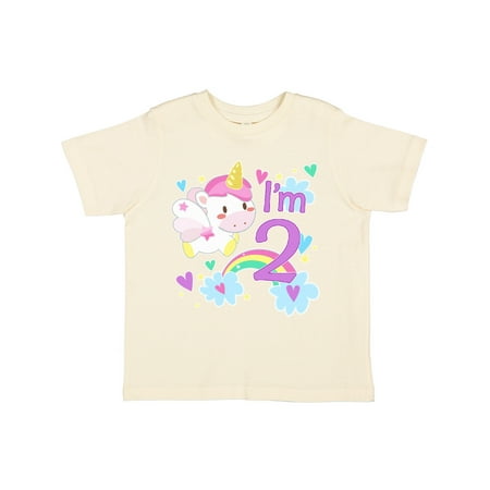 

Inktastic I m Two- cute unicorn birthday Gift Toddler Boy or Toddler Girl T-Shirt