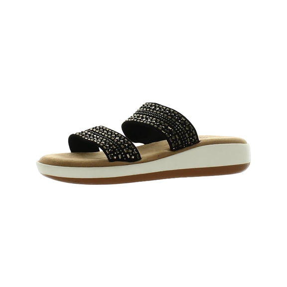 Cliffs by White Mountain Womens Mucho Faux Suede Embellished Slide Sandals