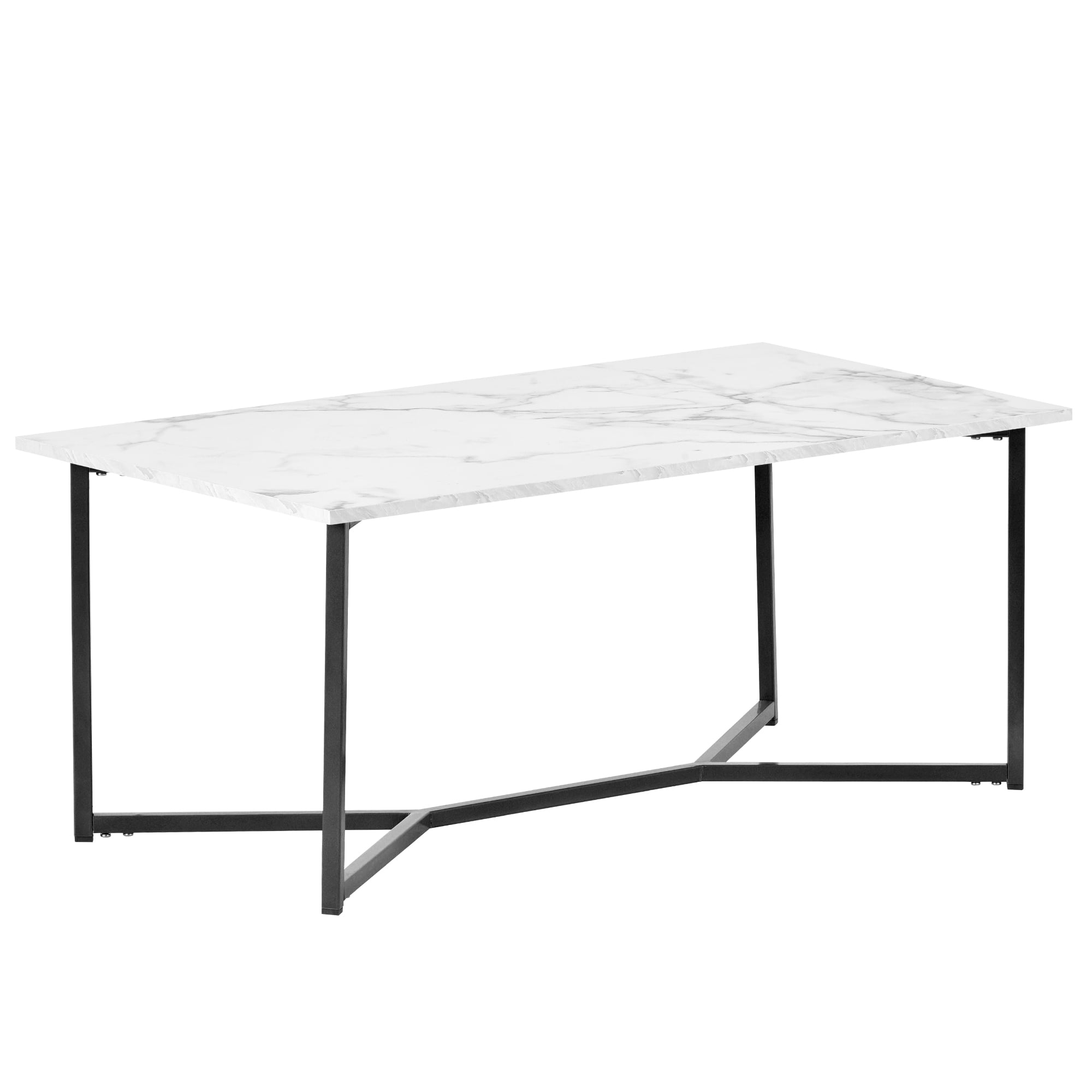 Modern Coffee Table, Storage Table with Stylish Xleg Base, Home Office