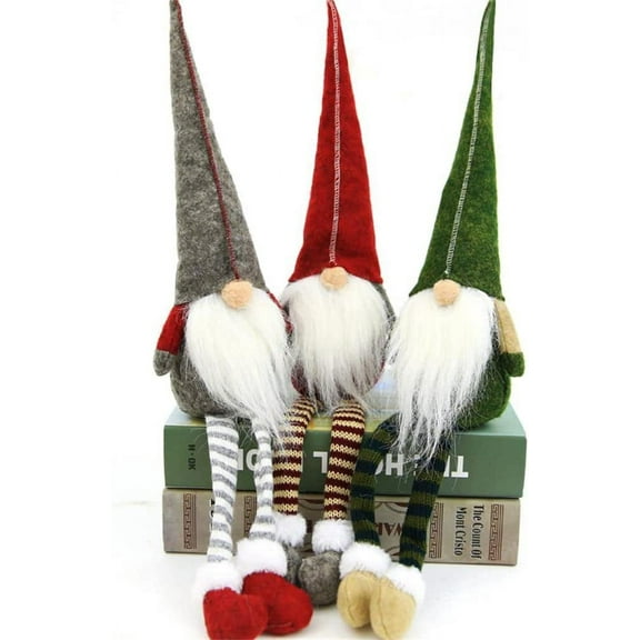 Hltser 3pcs new Christmas decoration long legs Rudolph doll Christmas children gift hotel mall window decoration