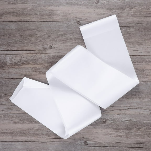 KONTONTY Birthday Plain Sash Satin 1Set White