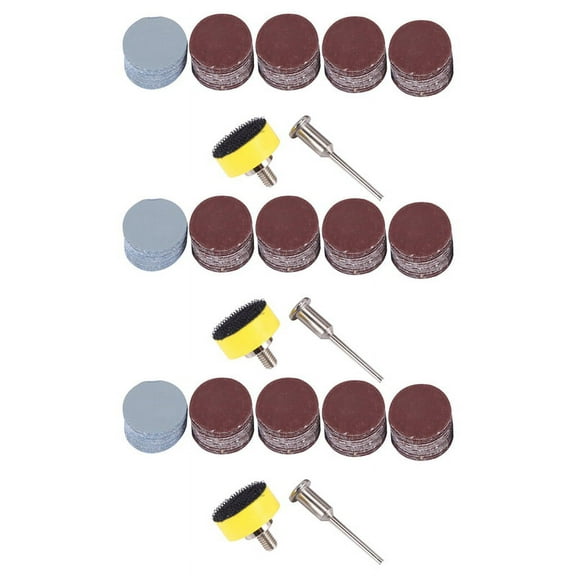 300Pcs 25mm 1 Inch Sander Disc Sanding Disk 100-3000 Grit Paper with 1Inch Abrasive Polish Pad Plate   1/8 Inch Shank,300 x Sanding Paper 3 x 1/8 handle Grinding disc,Red & yellow