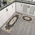 thumbnail image 3 of Bohemian Blue Ethnic Rug Kitchen Rugs and Mats Sets Of 2,Kitchen Decoration Rugs,Rubber Backing Non-Slip Floor Mat for Sink Washable Waterproof Laundry Room Runner Rugs, 3 of 7