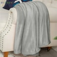 thumbnail image 3 of BadPiggies Super Soft Coral Fleece Warm Throw Blanket Lightweight Fuzzy Plush for Couch Sofa Bed Chair (28" x 40", Gray), 3 of 6
