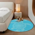 thumbnail image 3 of Turtle Sea Blue Round Living Room Rugs 7 ft, Lines WaterColor Turtle Mottled Pattern Washable Area Rug with Non-Slip Sturdy Edge Binding Round Carpet for Kitchen Office Bedroom, 3 of 9