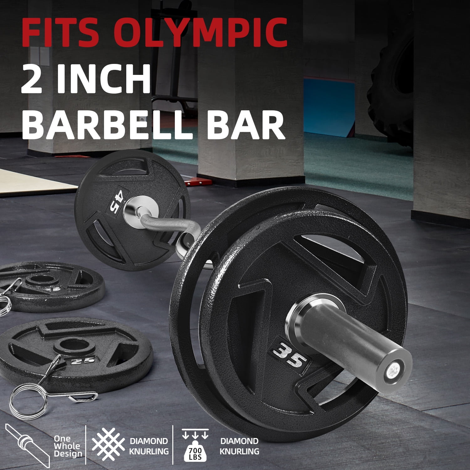 FlexWave 4FT EZ Curl Barbell Set with 5 Pairs of 3-Hole Cast Iron Plates (2.5–45LB), Home Gym Weight Set