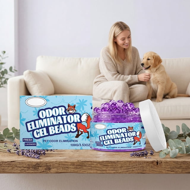 Perlas de gel eliminadoras de olores para areneros de gatos | Ambientador de interiores para una neutralización duradera de olores | Desodorizante doméstico para áreas de mascotas