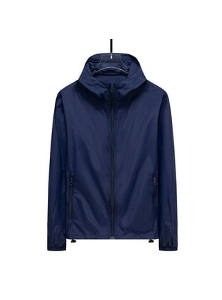 Navy blue on sale windbreaker with hood