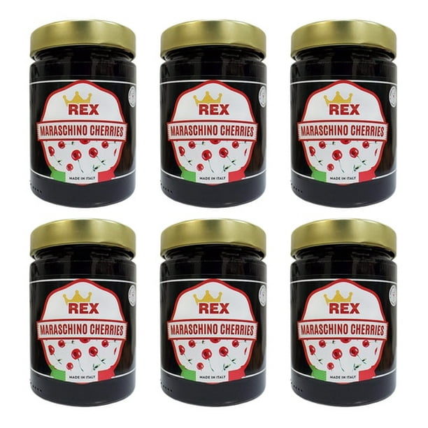 (6 Pack) Rex Italian Gourmet Maraschino Cherries, 14 oz ...