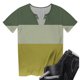thumbnail image 5 of Camisetas de Cuello Redondo Botón de Impresión de la Moda de Manga Corta de las Mujeres, Poliéster Spandex, 5 of 5