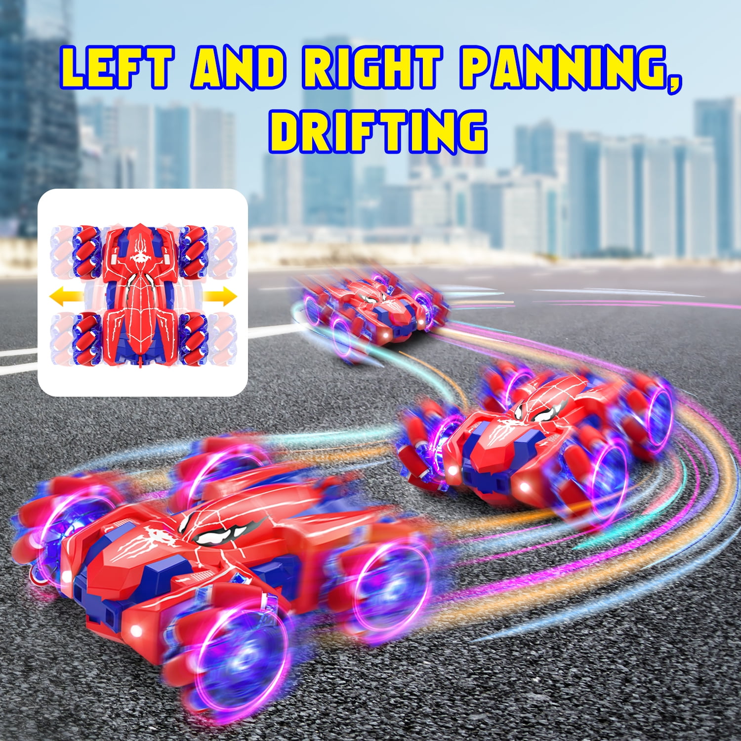 Remote Control Car, RC Cars Toys for 3 4 5 6 7 8 9 10 Year Old Girl Boys, 2.4Ghz Fast Stunt, Double Sided Race Car for Kids Outdoor Toys Birthday