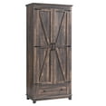 thumbnail image 6 of Merluxy 72" Tall Kitchen Pantry Storage Cabinet, Farmhouse Food Pantry Cabinet for Kitchen, Dining Room, Adjustable Shelves and Drawer,Dark Rustic Oak, 6 of 8