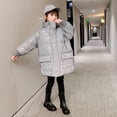 thumbnail image 2 of Children Winter Jackets For Girls Fashion Reflective Material Outerwear Warm Coat Teen Print Kids Hooded Clothes 4 6 8 10 12Yrs, 2 of 6