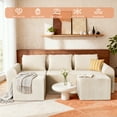 thumbnail image 6 of Easoger 86.6" Compressed Sectional Sofa, Modular Sofa Three-Seater, Velvet Covered, Fully Foam-Filled, Comfortable and Soft, Freely Combine and Match, Suitable for Living Room - (Beige), 6 of 9