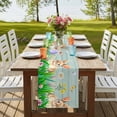thumbnail image 4 of Table Runners 120 Inches Long Dress Scarves, Easter Bunny Farmhouse Coffee/Dining/Kitchen Table Runner for Living Room, Spring Easter Eggs Floral Teal Wood 13x120 Inch, 4 of 9