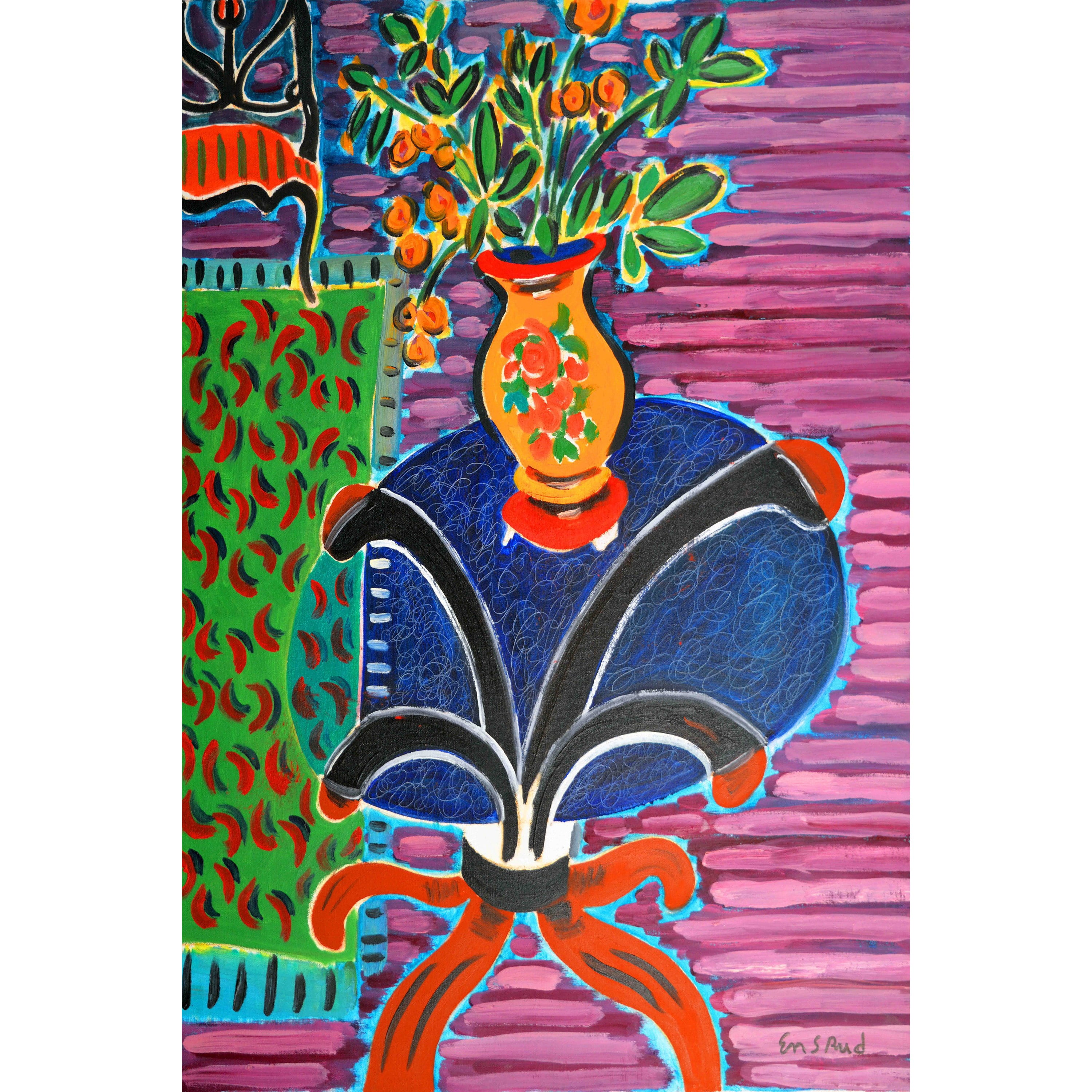 Marmont Hill "Bouquet on Glass Table" by Wayne Ensrud Painting Print on Canvas