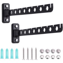 COTTAGE LIFE Stainless Steel Foldable Clothes Hanger Rack, Wall Mounted Drying Rack for Laundry Room, Bathroom, Bedroom, Black, Durable for Wet Conditions, 12.7L x 1W x 3.2H Inches