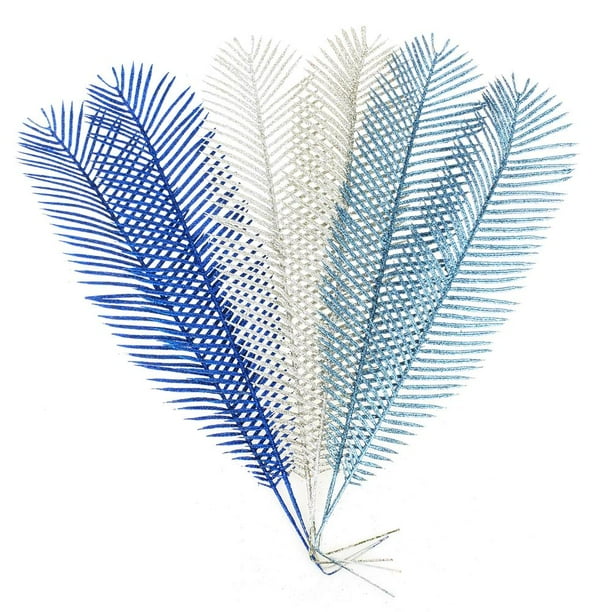 Glitter Christmas Tree Pick Stems, Feather, 16Inch, 6Piece Walmart