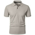 thumbnail image 4 of hoksml Big And Tall Polo Shirts for Men, Solid Color Collared Button Athletic T-shirt Casual Loose Lapel Top Summer Comfortable Breathable Short Sleeved Elastic Cuffs, 4 of 4