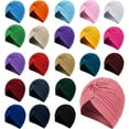 thumbnail image 2 of 22 Pieces Stretch Turbans Chemo Head Wrap Cancer Head Beanie Twisted Turban Cap Cover Hats for Women, 2 of 7