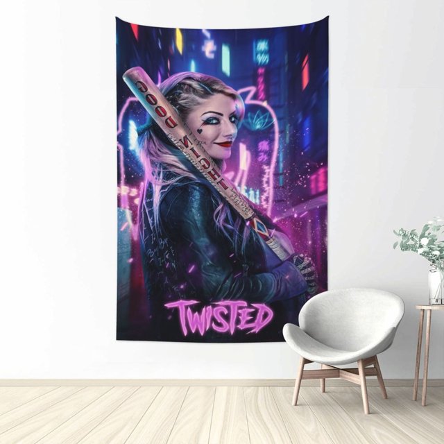 Tapiz de Alexa Bliss con impresión de póster para colgar en la pared, arte de pared, tapiz para dormitorio, sala de estar, pasillo, dormitorio, decoración del hogar, 80 x 60 pulgadas