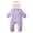 Purple, variant on Paiwinds Winter Baby Snowsuit Hooded with Ears Full Sleeve Zipper Warm Quilted Romper Cute Loose Water-Repellent One-Piece for Infant Toddler