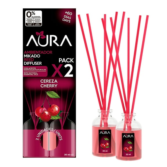 Ambientador Mikado Aura 2 Pack Cereza 30 ml x 2