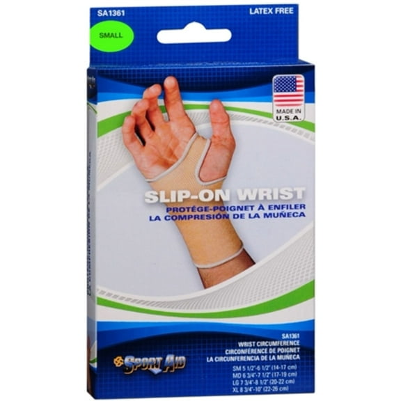 Sport Aid Slip-On Wrist Support Brace Latex Free Small 1 ct, Pack of 2
