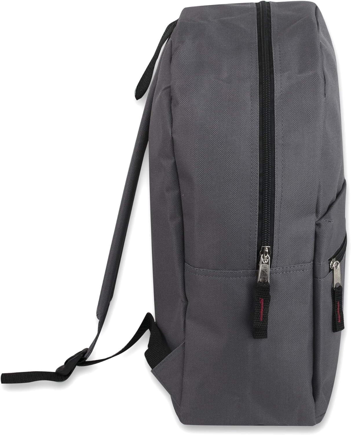 Trailmaker 24 Pack of Bulk Wholesale Basic and Classic 17 Inch Backpacks with Front Accessory Pocket, Dual Zipper Closure and Padded Adjustable Shoulder Straps for Travel in Gray
