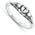 thumbnail image 4 of Oxidized Oval Cross Heart Infinity Swirl Ring Sterling Silver Band 925 Jewelry Female Male Size 7, 4 of 4
