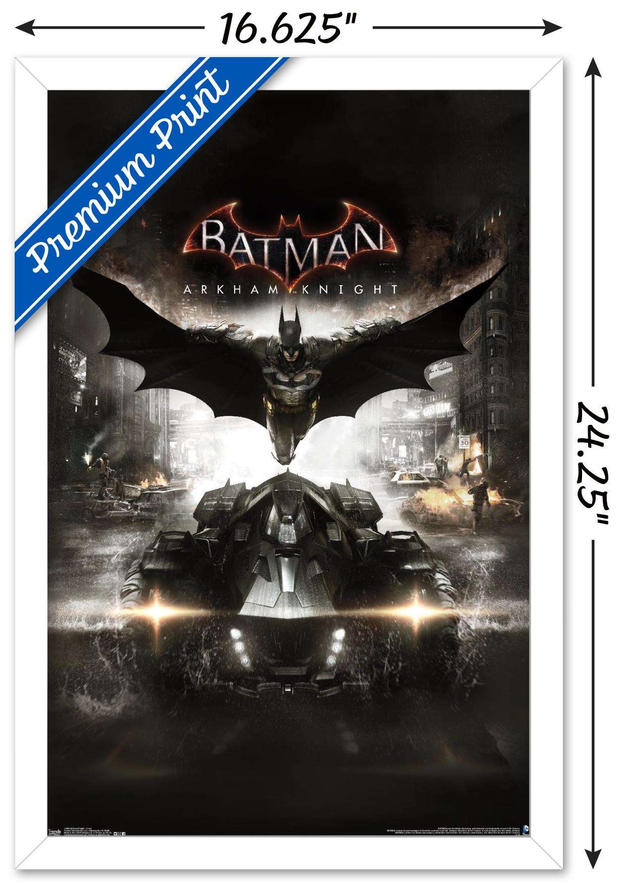 DC Comics Video Game - Arkham Knight - Key Art Wall Poster, 14.725" x 22.375", Framed
