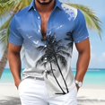thumbnail image 2 of Mens Hawaiian Shirt Tropical Short Sleeve Button Down Shirts Summer Beach Lightweight Top Blue XL, 2 of 5