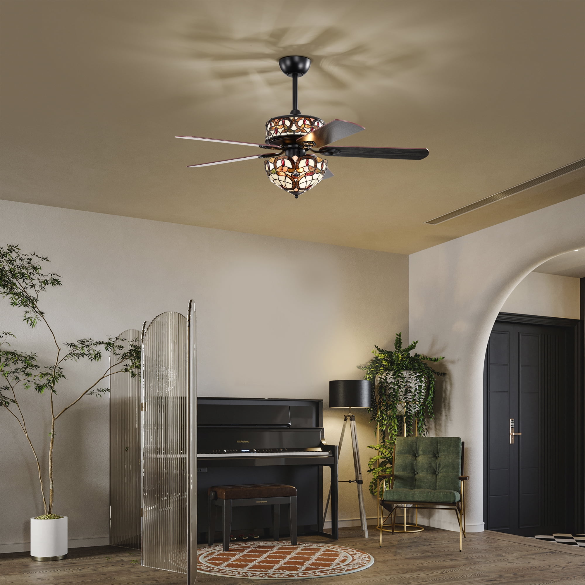 Lars 52 in. 6-Light Indoor Matte Black Finish Ceiling Fan