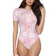thumbnail image 1 of Balery Easter Cute Rabbit Body de cuello redondo de manga corta para mujer Tops de manga corta Tops básicos-Large, 1 of 7