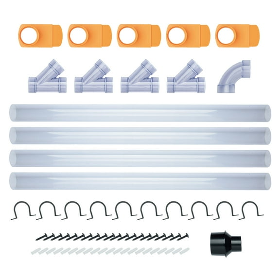 POWERTEC 2-1/2" Dust Collection Fittings Network w/ Reducer, Blast Gates, Pipes, 90-Degree Elbow Connector, Y-fittings, Mounting Brackets (70304)