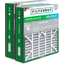 Filterbuy 20x25x5 MERV 8 Dust Defense, Pleated HVAC AC Furnace Air Filters for Trion Air Bear, Generalaire, Skuttle, and More (2-Pack)