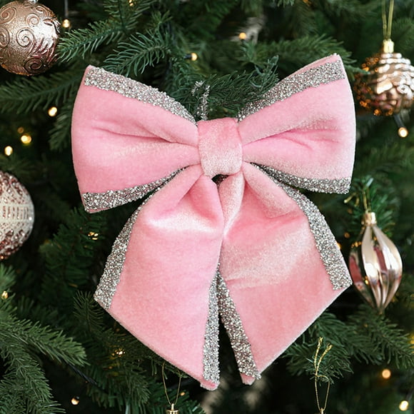 PEONAVET Nœud de Noël Décoration de Noël Nœud - Couronne de Sapin de Noël et Décoration Extérieure - Décoration de Porte - Nœud en Peluches de Noël - Accessoires de Décoration d'Ambiance de Fête