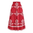 thumbnail image 5 of Unir Women Assorted Vintage Floral Print Multi-Tiered Flow Four Way Stretch Midi Skirt Drawstring Ruffle Waist Casual Side Pocket Long Bottom 1PC S-XXL Plus Size Friendly, 5 of 5