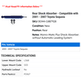 thumbnail image 2 of Rear Shock Absorber - Compatible with 2001 - 2007 Toyota Sequoia 2002 2003 2004 2005 2006, 2 of 2
