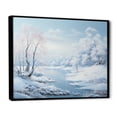 thumbnail image 2 of Designart "Lakeside Winter Dreams" Snow Floater Framed Wall Decor, 2 of 5