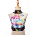 thumbnail image 3 of TiaoBug Kids Girls Sequins Ballet Dance Dress Hip Hop Jazz Dance Crop Top with Mini Skirt Latin Salsa Colorful&Black XS, 3 of 7