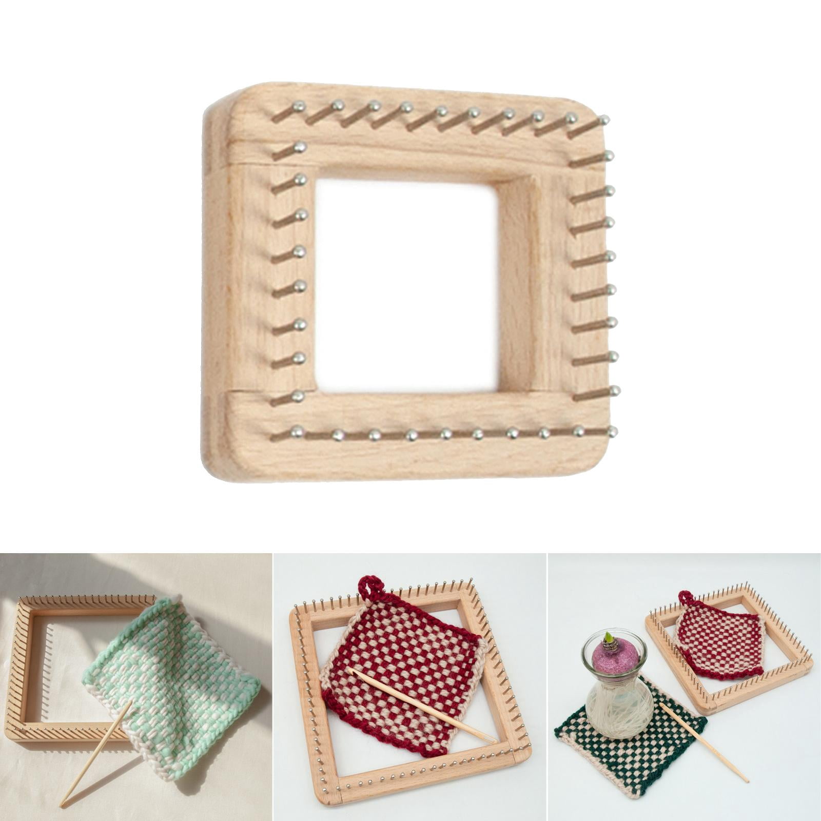 FVDPWYE 2Pcs Handcrafted Knitting Loom Weaving Board DIY Wooden Crochet Tools Beginners