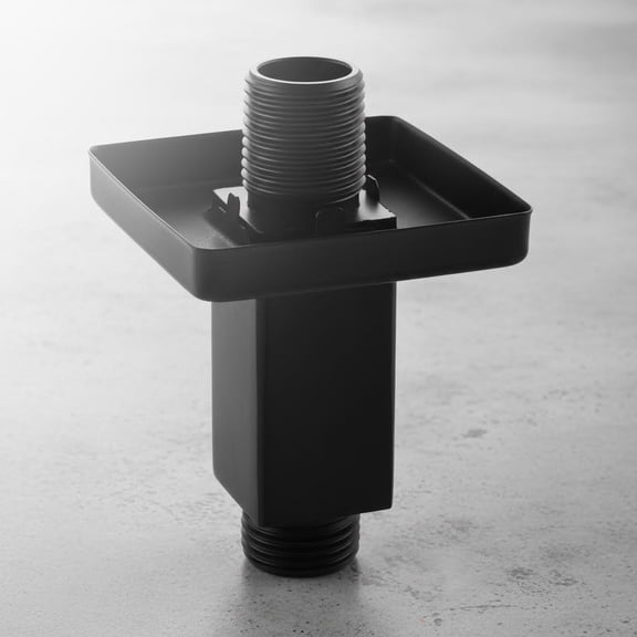 Straight Shower Arm with Flange Ceiling Mount Square Shower Extender for Fixed Shower Head, Matte Black