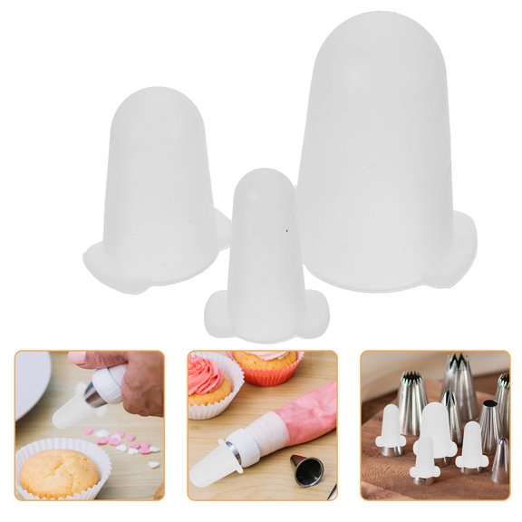 Squalise 3Pcs Cake Decorating Tip Sleeves Silicone Covers for Piping Tip Convenient Piping Nozzle Covers