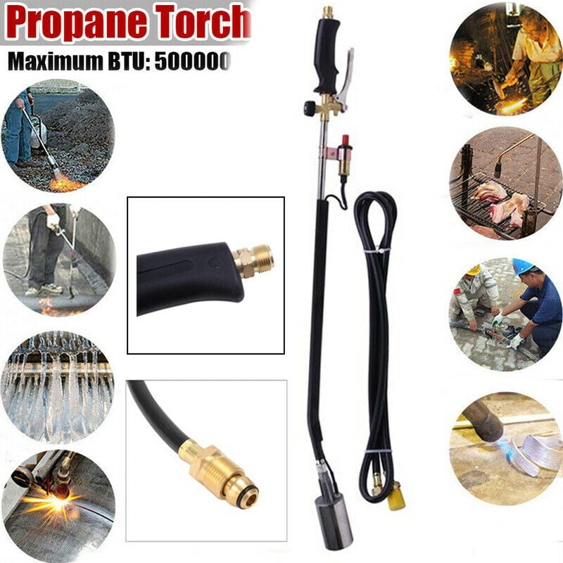 Push Button Igniter Propane Torch Wand Ice Snow Melter Weed Burner Roofing Black 