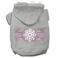 thumbnail image 5 of Christmas Pet Dog  Cat Hoodie Screen Printed, "Pink Snowflake Swirls", 5 of 11