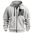thumbnail image 4 of Levmjia Men's Workwear Hooded Jacket Multi-Pocket 100% Polyester Japanese Sweatshirt Zip Up Casual Streetwear Athletic Outdoor Coat S-4XL Gray, 4 of 4
