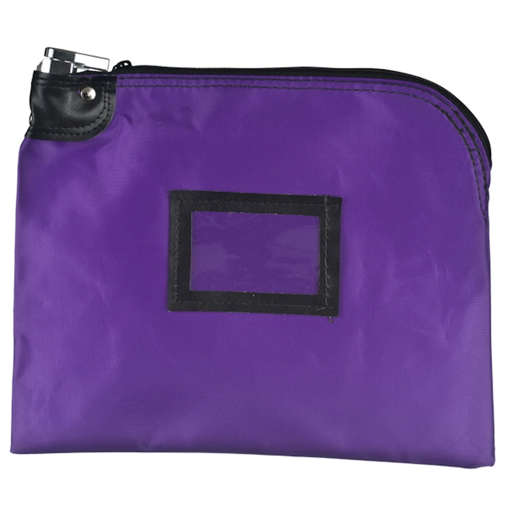 Locking Bag 9 x 12 Purple Laminated Nylon Money Bag Deposit Bag